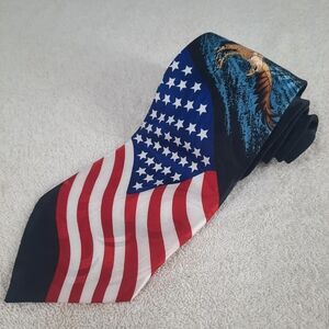 Steven Harris American Flag Eagle Men's Tie Hand Made Celebration